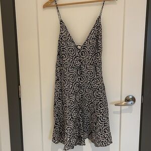 NWT H&amp;M A-Line Black and White Strappy Patterned Dress